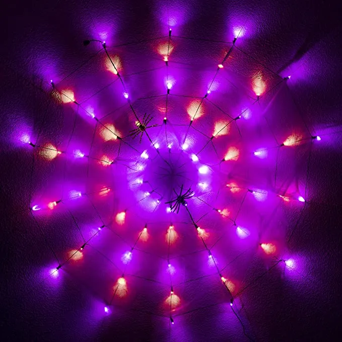 Joiedomi Orange & Purple Spider Web 59in - Halloween Decorations