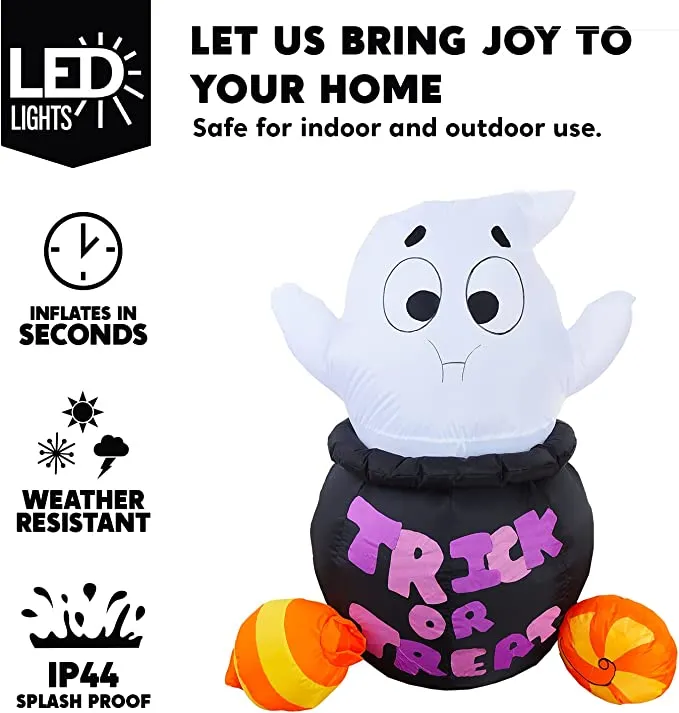 Joiedomi 5ft Halloween Inflatable Ghost Stuck in Cauldron - Halloween Decorations 3 Joiedomi 5ft Halloween Inflatable Ghost Stuck in Cauldron - Halloween Decorations - Image 3