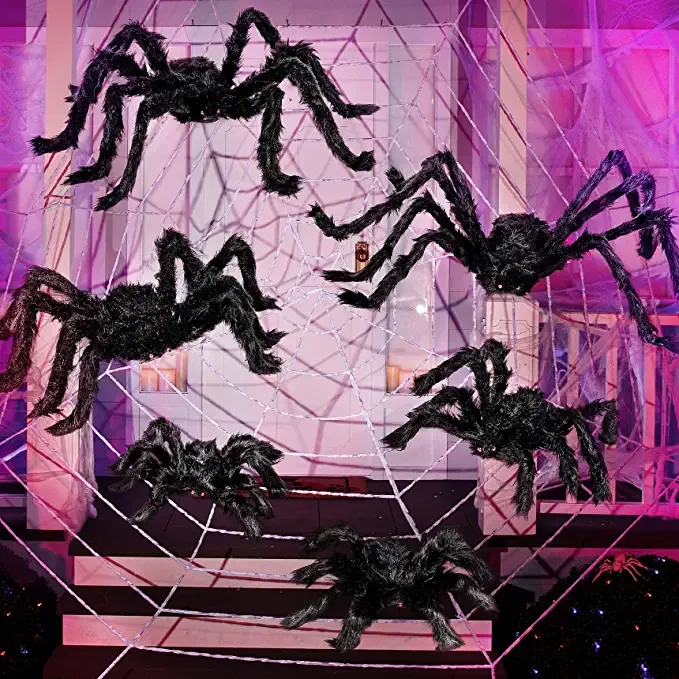 Joyin 6Pcs Halloween Hairy Spider Set Decoration - Halloween Decorations