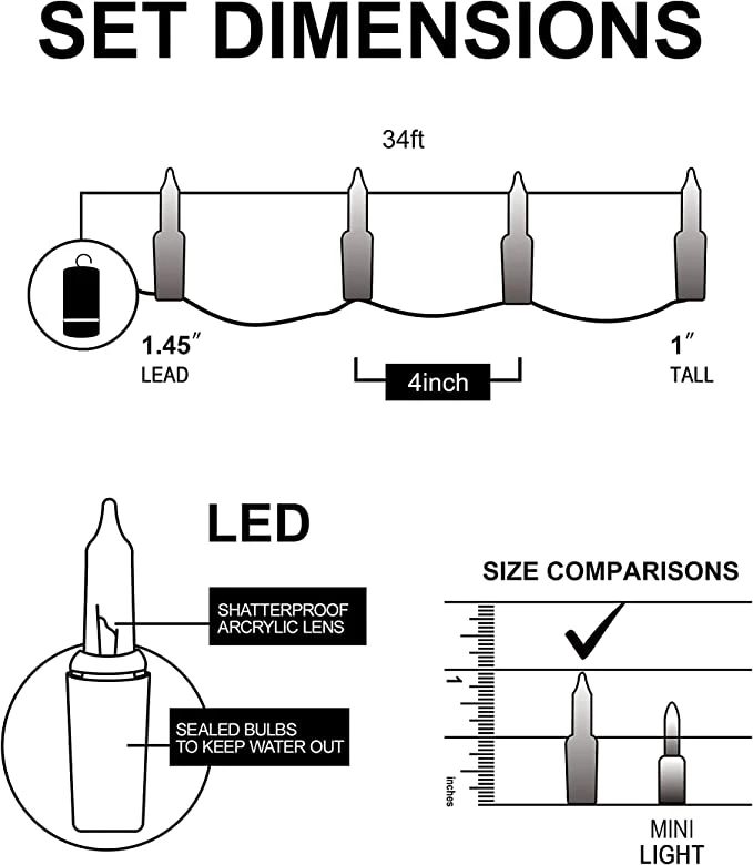 Joiedomi 100-Count Orange LED String Lights 34ft - Halloween Decorations 6 Joiedomi 100-Count Orange LED String Lights 34ft - Halloween Decorations - Image 6