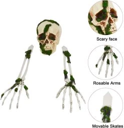 Joyin 3Pcs Skeleton Yard Stakes with Fake Moss - Halloween Decorations -Spooky Home Decor 71PpR2OV9YL. AC SL1500