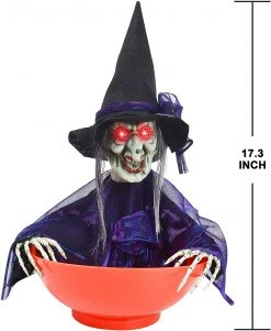 Joyin Animated Witch Candy Bowl - Halloween Decorations -Spooky Home Decor 71w7NxRZHfL. AC SL1500