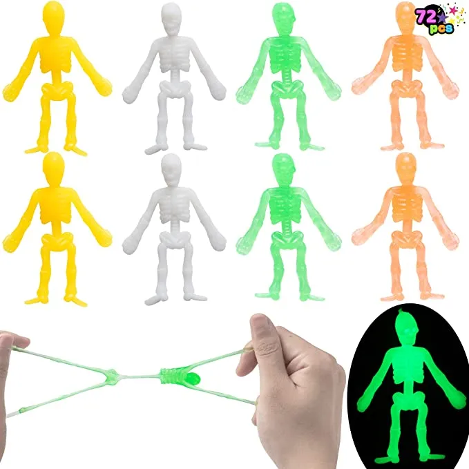 Joyin 72Pcs Halloween Stretchy Skeletons Glow In The Dark - Halloween Decorations