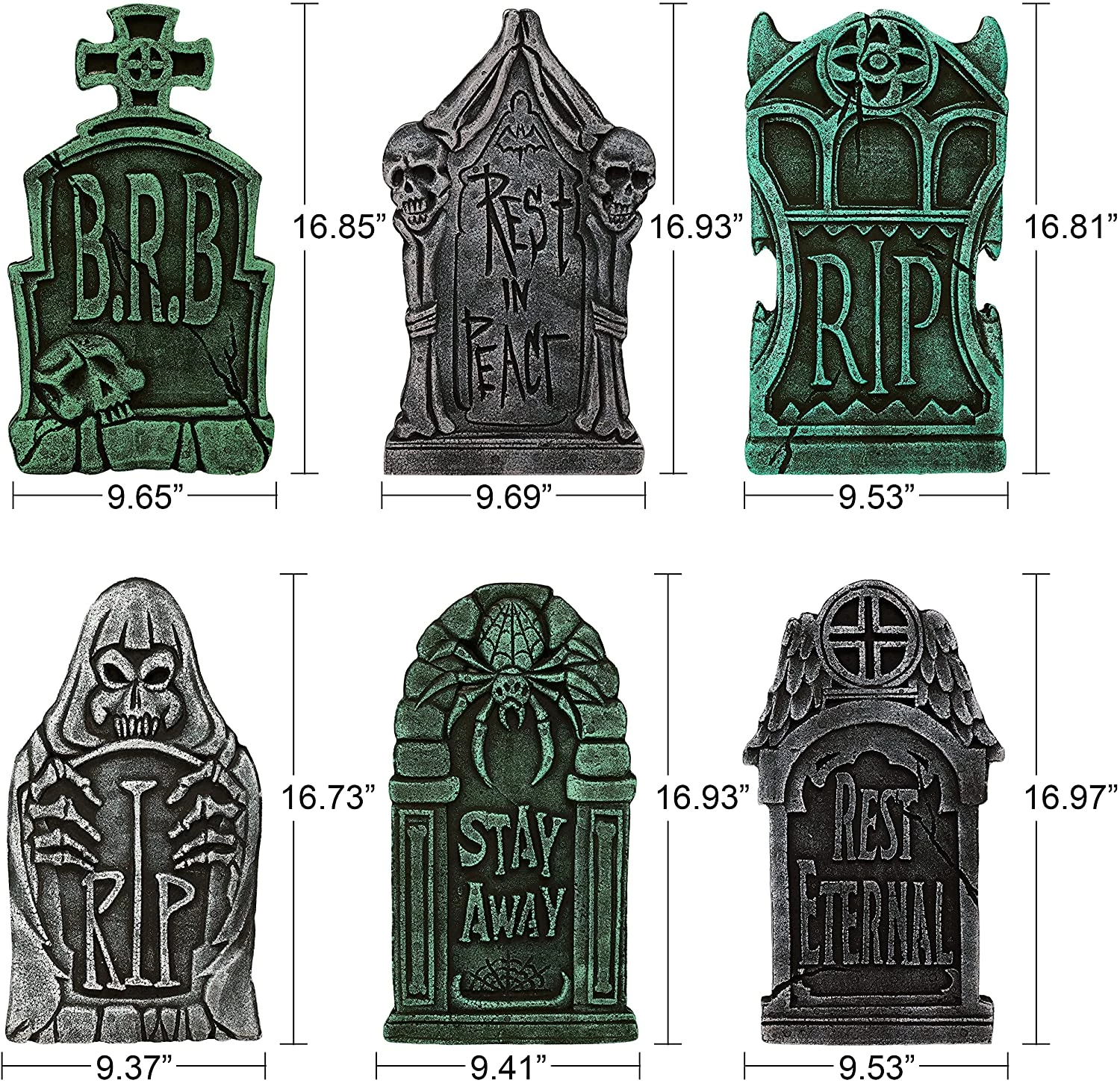 Joyin 6Pcs Foam Graveyard Tombstone 16.9in - Halloween Decorations 7 Joyin 6Pcs Foam Graveyard Tombstone 16.9in - Halloween Decorations - Image 7