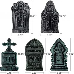 Joyin 5Pcs Graveyard Tombstone 16in - Halloween Decorations -Spooky Home Decor 7 813597c5 4380 4804 86f3 57ae217679e9