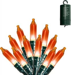 Joiedomi 100-Count Orange LED String Lights 34ft - Halloween Decorations