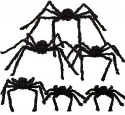 Joyin 6Pcs Halloween Realistic Hairy Spiders Set - Halloween Decorations
