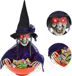 Joyin Animated Witch Candy Bowl - Halloween Decorations -Spooky Home Decor 81mZXRxM5GL. AC SL1500