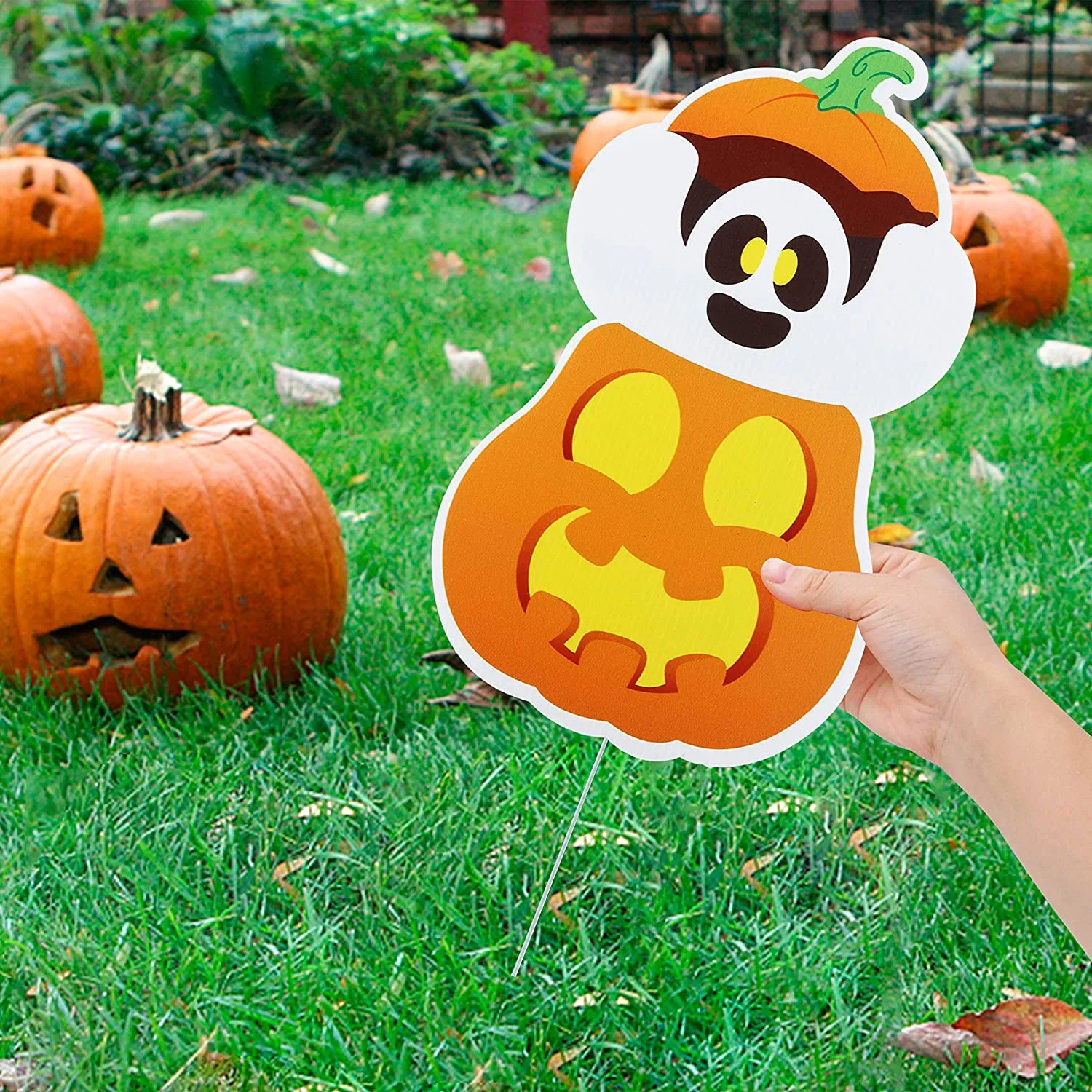 Joyin 9 Pcs Friendly Halloween Corrugate Yard Stake Signs - Halloween Decorations