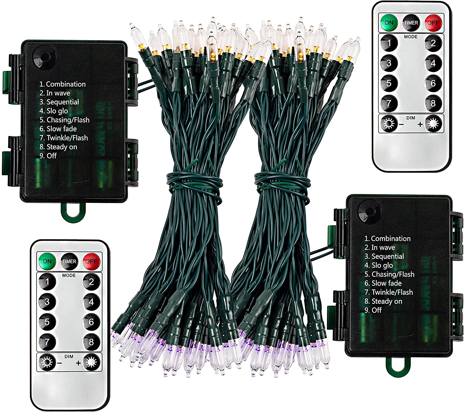 Joiedomi 2Pcs of Battery Powered Orange & Purple Green LED String Lights 17.3 ft - Halloween Decorations 3 Joiedomi 2Pcs of Battery Powered Orange & Purple Green LED String Lights 17.3 ft - Halloween Decorations - Image 3