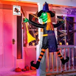 Joiedomi 6ft Inflatable Crashing Witch - Halloween Decorations