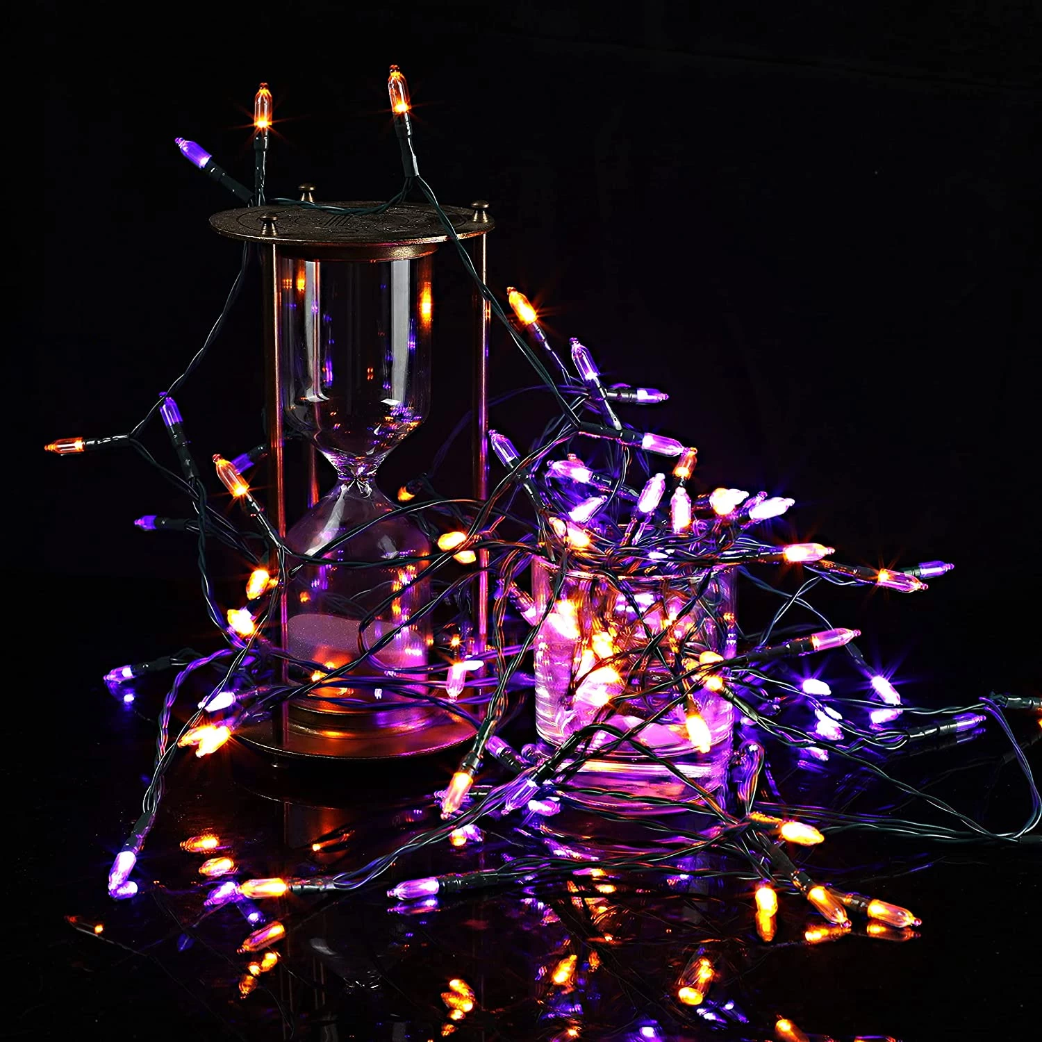 Joiedomi 2Pcs of Battery Powered Orange & Purple Green LED String Lights 17.3 ft - Halloween Decorations 2 Joiedomi 2Pcs of Battery Powered Orange & Purple Green LED String Lights 17.3 ft - Halloween Decorations - Image 2