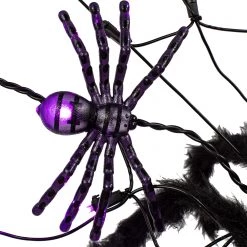 Joiedomi Light-up Purple Spider Web with 3 Spiders 59in - Halloween Decorations -Spooky Home Decor 97