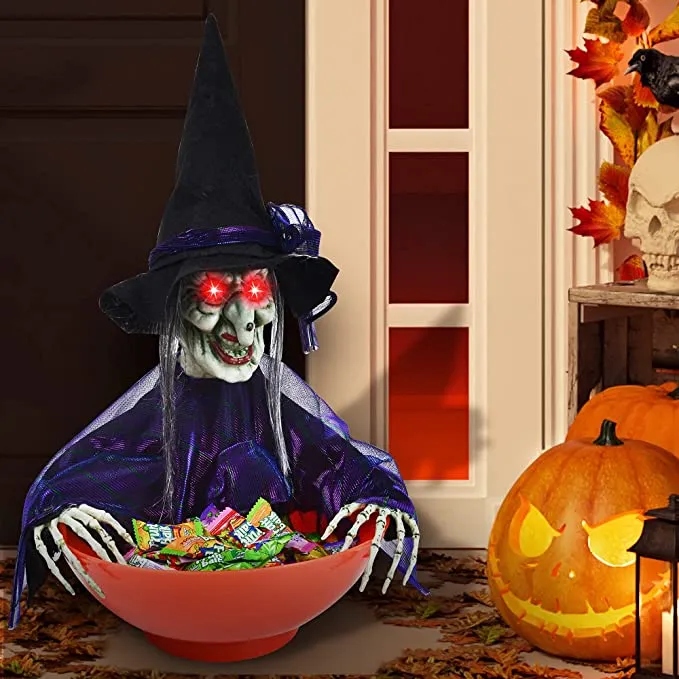 Joyin Animated Witch Candy Bowl - Halloween Decorations
