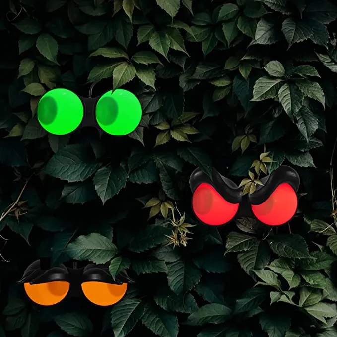 Joiedomi 3Pcs Flashing Peeping Eyes Lights - Red, Green, Orange - Halloween Decorations