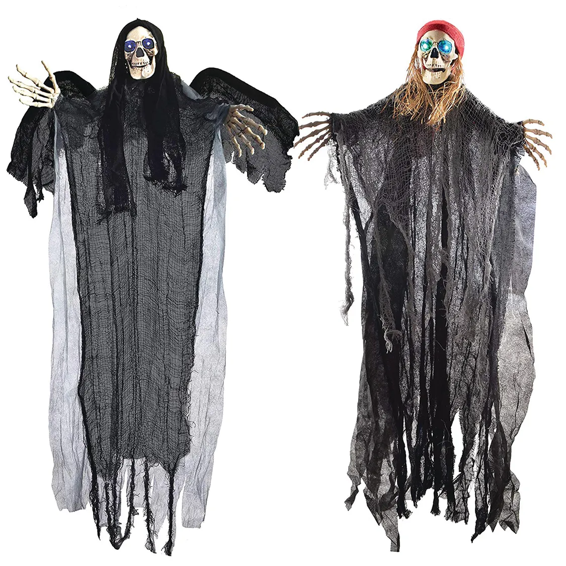Joyin 2pcs Flying Grim Reaper and Skeleton Pirate Decorations - Halloween Decorations