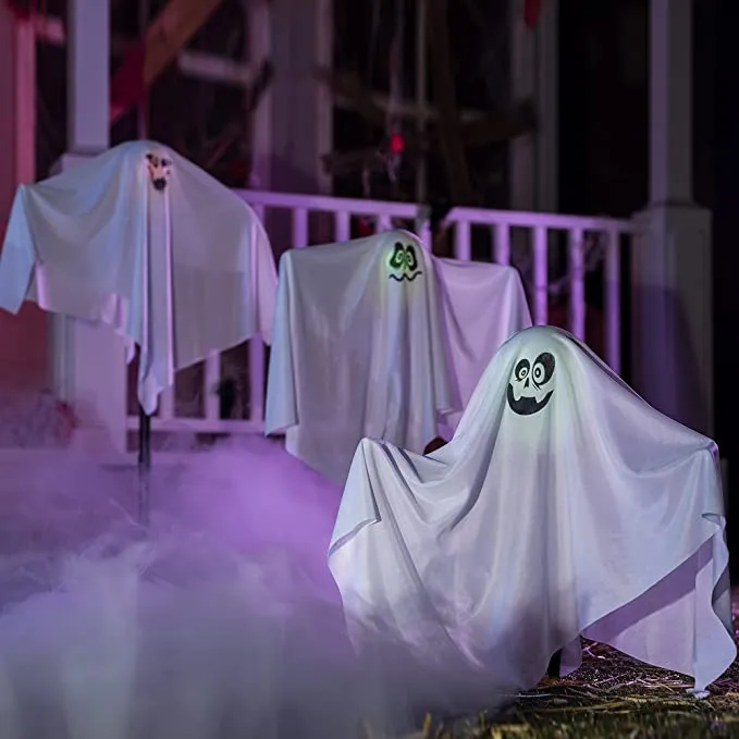 Joyin 3Pcs Ghost Hanging Lights with Stakes - Halloween Decorations