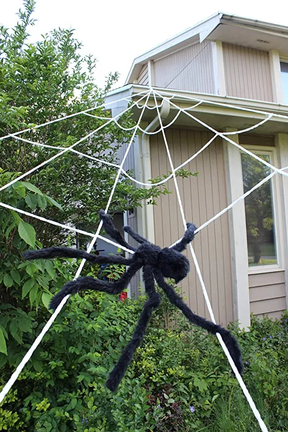 Joyin Triangular Mega White Spider Web Decoration 23 x 18ft - Halloween Decorations 4 Joyin Triangular Mega White Spider Web Decoration 23 x 18ft - Halloween Decorations - Image 4