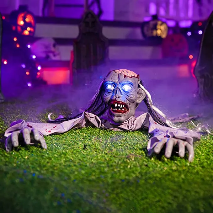 Joyin Animated Grey Zombie Groundbreaker - Halloween Decorations