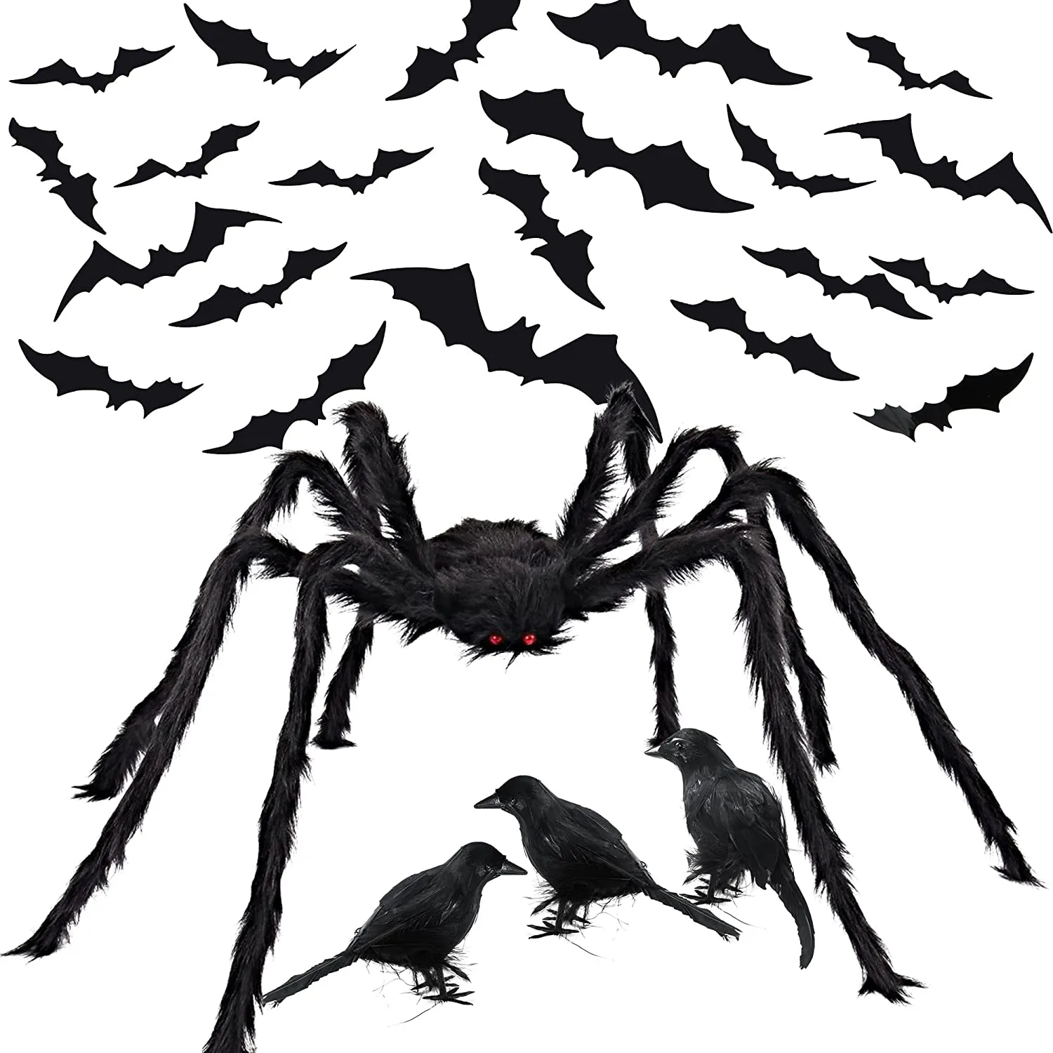 Joyin Halloween Decorating Set with Bat Stickers, Spider & Crows - Halloween Decorations
