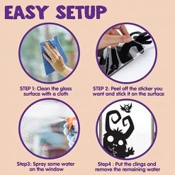 Joyin Halloween Window Clings ( Monster) - Halloween Decorations -Spooky Home Decor Halloween Window Clings Monster 3