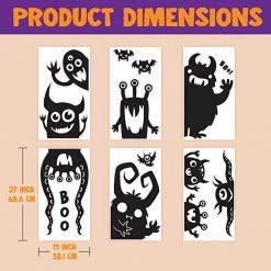 Joyin Halloween Window Clings ( Monster) - Halloween Decorations -Spooky Home Decor Halloween Window Clings Monster 7