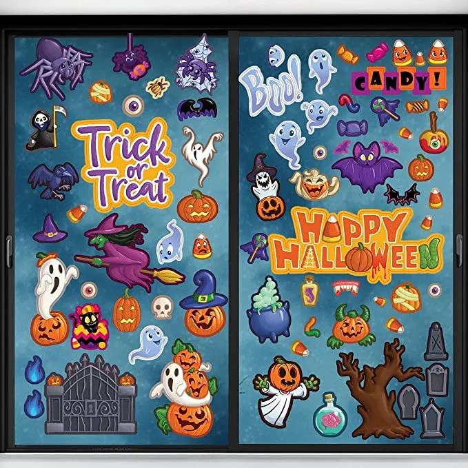 Joyin Halloween Window Clings ( Trick or Treats) - Halloween Decorations