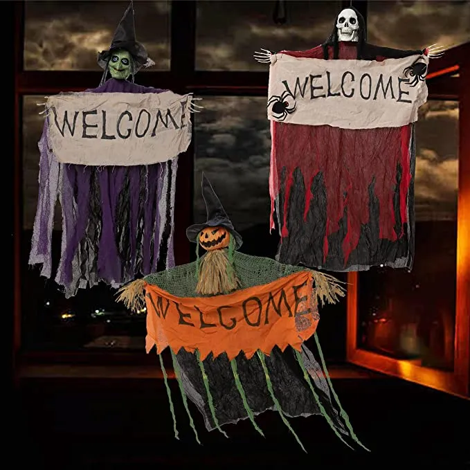 Joyin 3Pcs Hanging Decors with "Welcome" Banners 45in - Halloween Decorations 7 Joyin 3Pcs Hanging Decors with "Welcome" Banners 45in - Halloween Decorations - Image 7