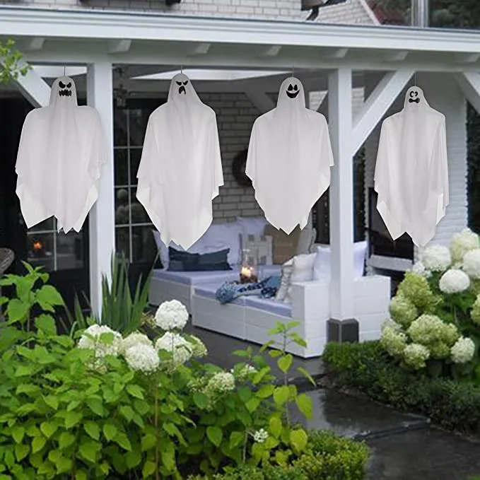Joyin 4pcs Hanging Ghost Decoration (2) 35.5in and (2) 27.5in - Halloween Decorations