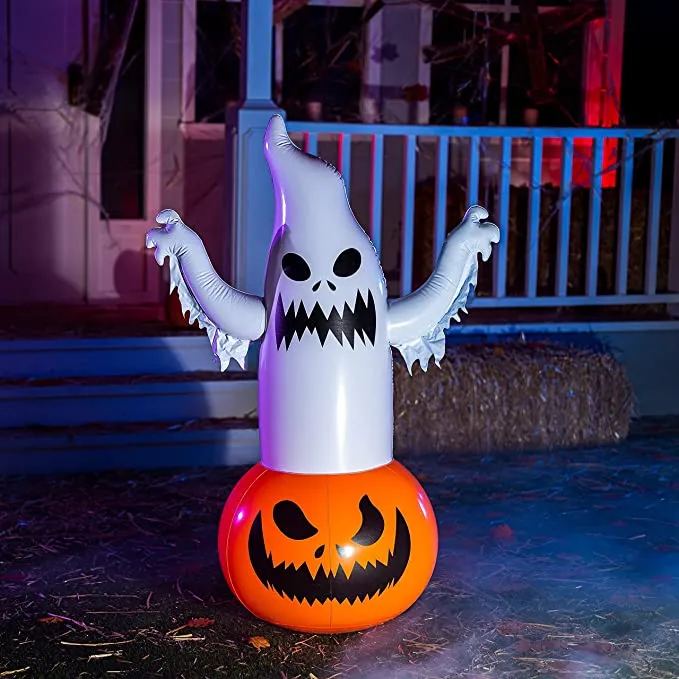 Joyin 4.5ft Inflatable Ghost on Pumpkin Tumbler Decoration - Halloween Decorations