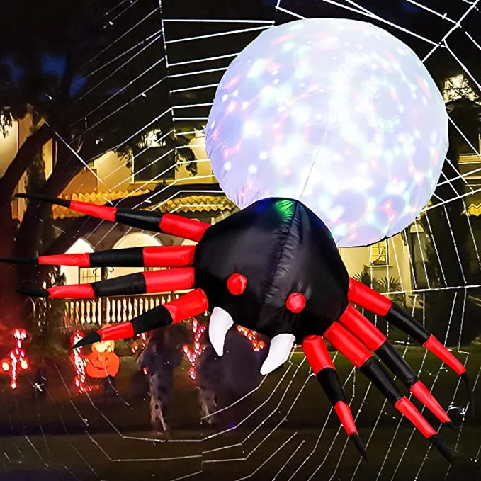 Joiedomi 4ft Inflatable LED Projection Kaleidoscope Spider - Halloween Decorations