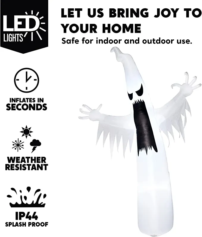 Joiedomi 12ft Inflatable Towering Ghost with LEDs Decoration - Halloween Decorations 3 Joiedomi 12ft Inflatable Towering Ghost with LEDs Decoration - Halloween Decorations - Image 3