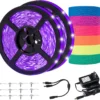 Joiedomi LED Black Light Strip Kit with 75ft UV Tape Blacklight Reactive 32.8ft - Halloween Decorations