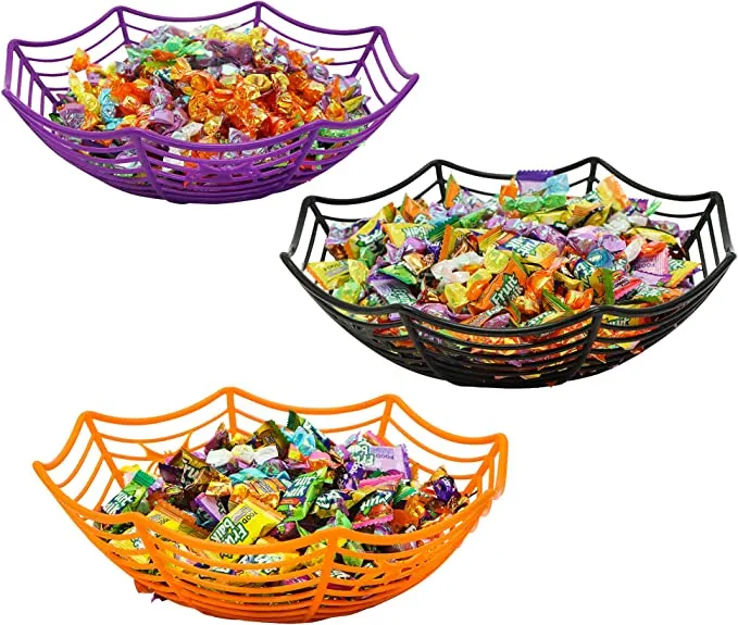 Joyin 3Pcs Large Spider Web Plastic Bowls - Halloween Decorations