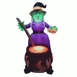 Joiedomi 6ft Inflatable Witch with Cauldron Decoration - Halloween Decorations