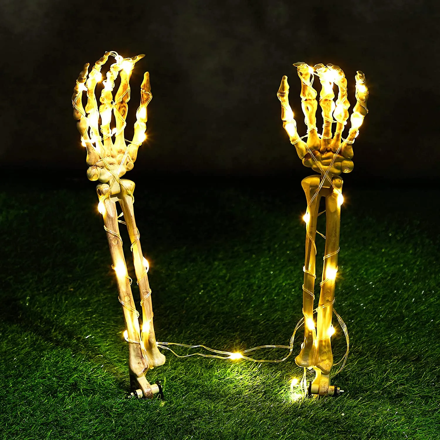 Joyin Light Up Skeleton Arms Yard Stake - Halloween Decorations