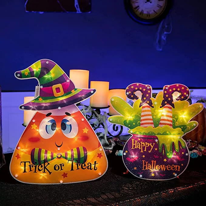 Joyin 2Pcs Lighted Candy Corn Decoration - Halloween Decorations