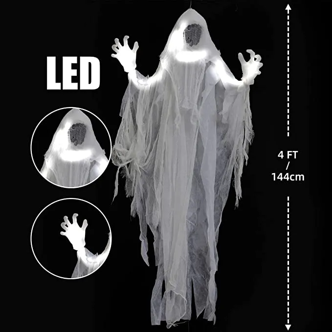 Joyin 2Pcs Lighted Hanging Faceless Ghosts 48in - Halloween Decorations 4 Joyin 2Pcs Lighted Hanging Faceless Ghosts 48in - Halloween Decorations - Image 4