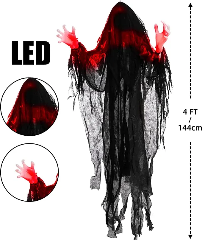 Joyin 2Pcs Lighted Hanging Faceless Ghosts 48in - Halloween Decorations 5 Joyin 2Pcs Lighted Hanging Faceless Ghosts 48in - Halloween Decorations - Image 5