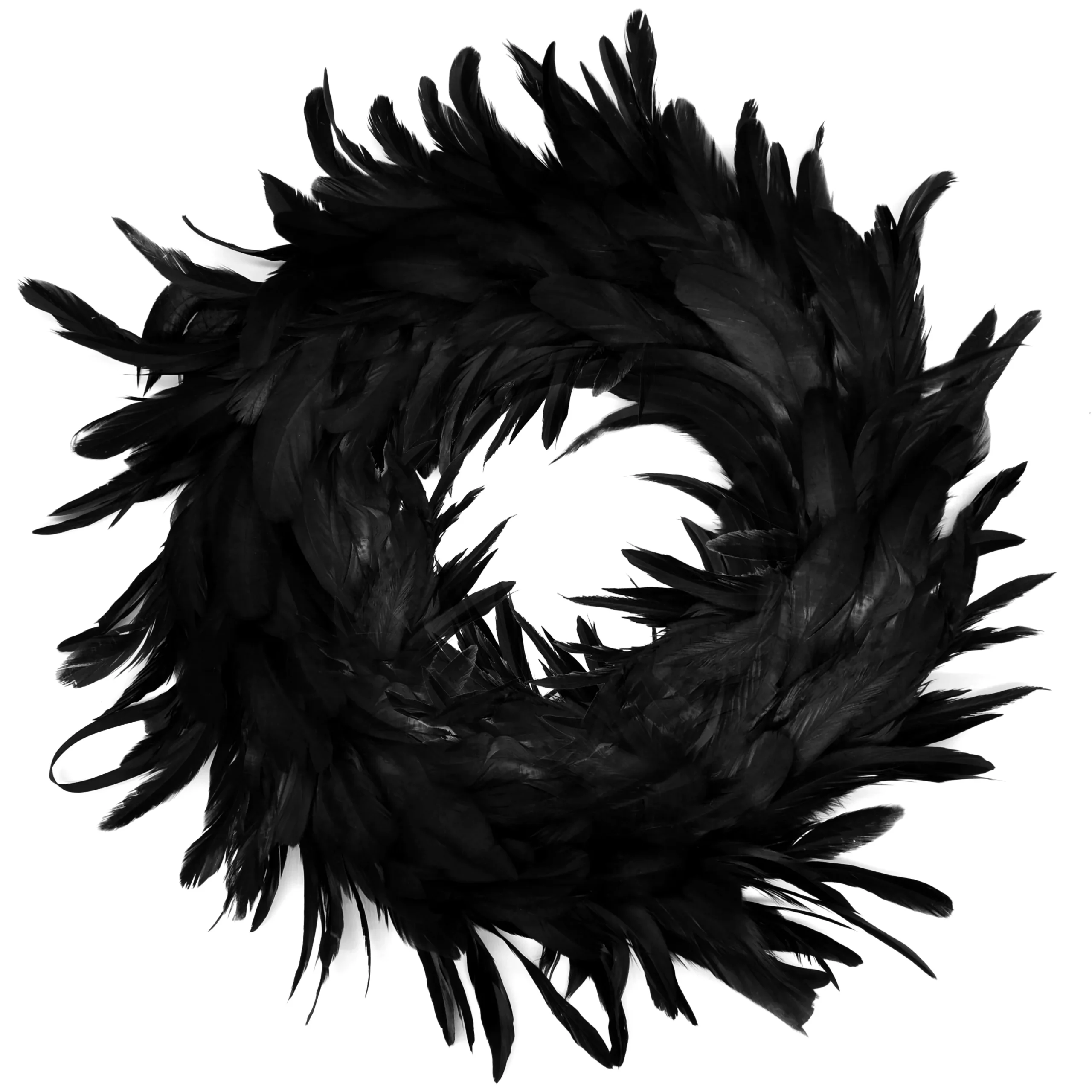 Joyin Black Feather Halloween Wreath 13.75in - Halloween Decorations