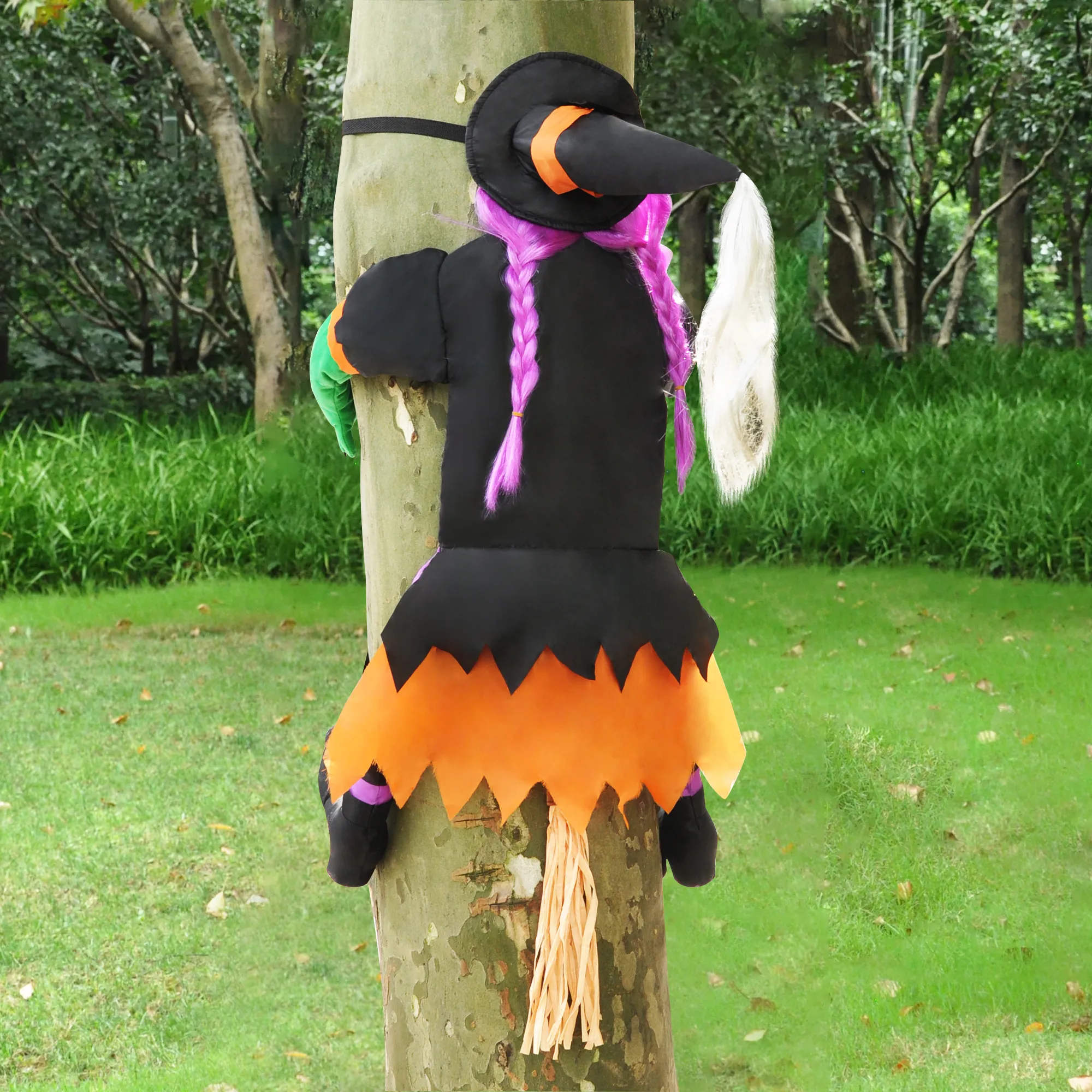 Joyin Purple Crashing Witch Into Tree Halloween Decoration - Halloween Decorations