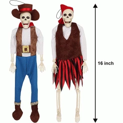 Joyin SKeleton Craft Red and Black - Halloween Decorations -Spooky Home Decor SKeleton Craft Red and Black Pirate 4