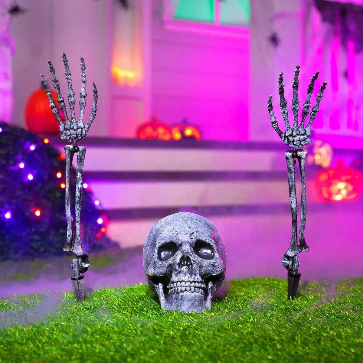 Joyin Skeleton Yard Stake Dark, 3 Pcs - Halloween Decorations