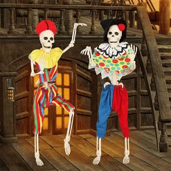 Joyin Skeleton with Costume（Clown) - Halloween Decorations -Spooky Home Decor Skeleton with Costume（Clown 5