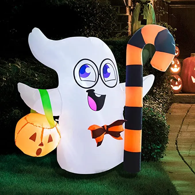 Joiedomi 3.5ft Tall Cute Ghost Inflatable Halloween Candy Cane - Halloween Decorations