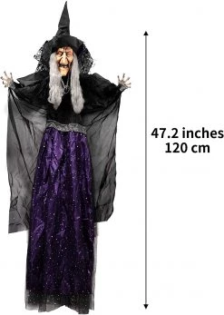 Joyin Hanging Animated Witch Halloween Decoration 47in - Halloween Decorations -Spooky Home Decor WO 39ZM 4DZ82